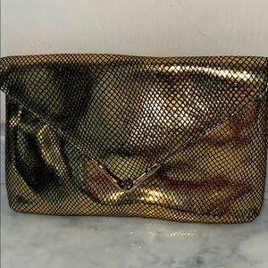Elaine Turner gold clutch